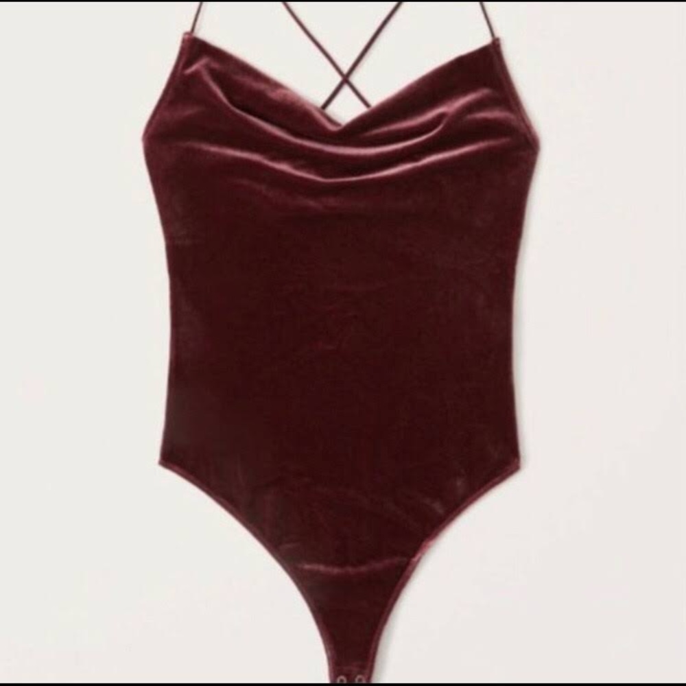 Velvet cowl neck spaghetti strap body suit